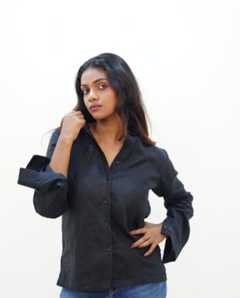 Earthvale Black linen Women's shirt
