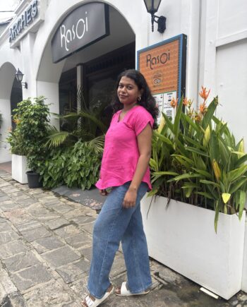 Earthvale Hand-Embroidered Short Linen Tops