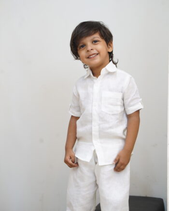 Earthvale Boy's Pure Linen Kids Coord Set KI0001