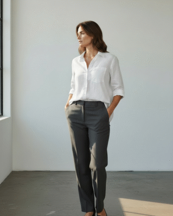 Earthvale Women's Pure Linen  Full Sleeves Drift Shirt - White