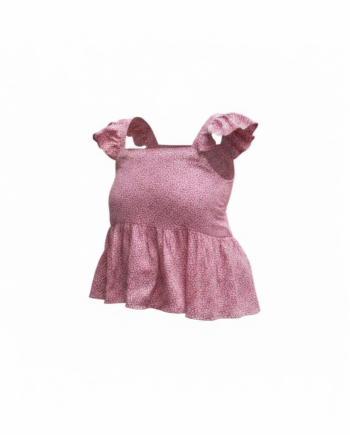 Earthvale Short Linen Tops - Floral Haze